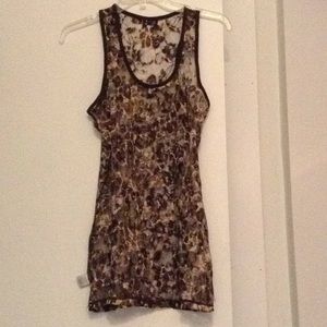 Multi brown lace tank